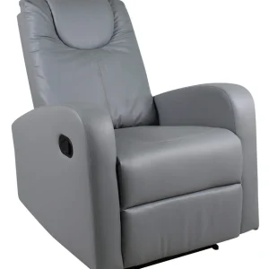 Poltrona Relax Manuale Reclinabile Similpelle Vandi Grigia