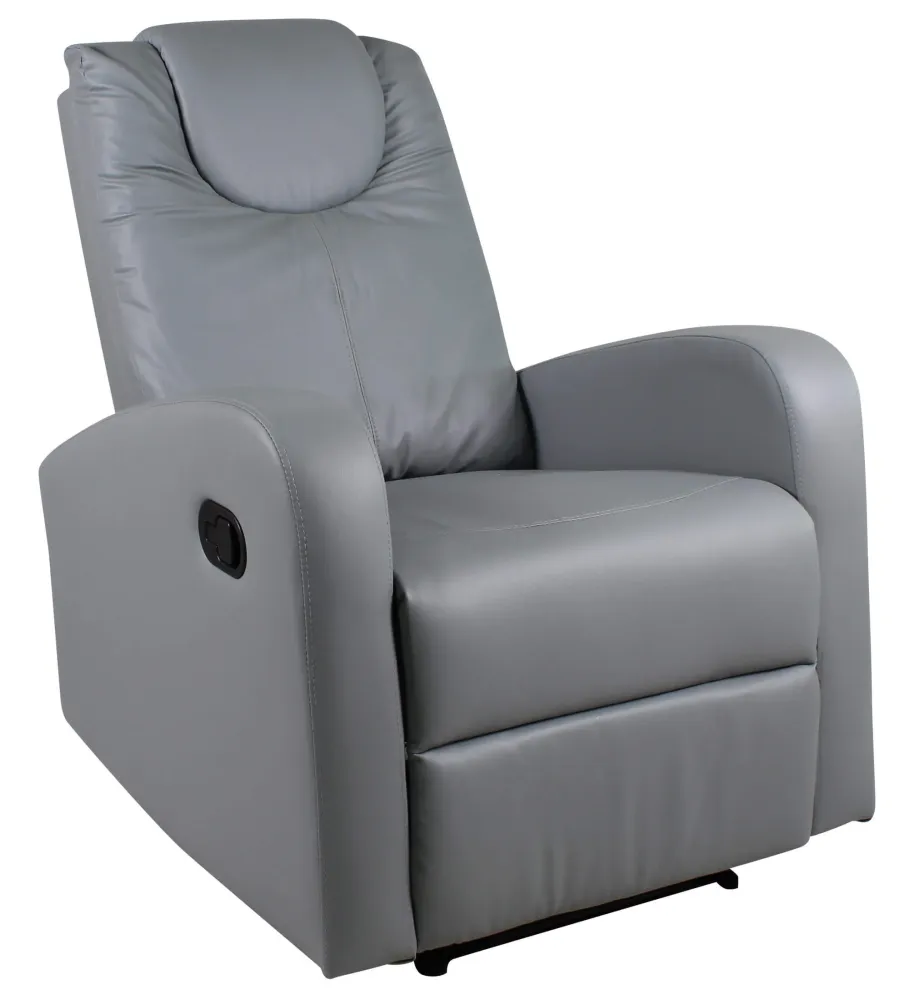 Poltrona Relax Manuale Reclinabile Similpelle Vandi Grigia