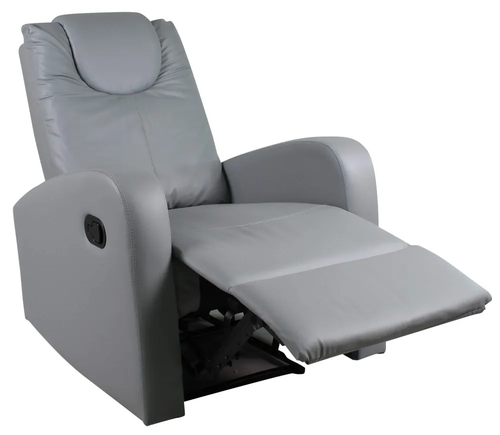 Poltrona Relax Manuale Reclinabile Similpelle Vandi Grigia