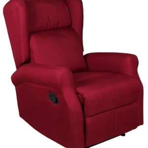 Poltrona Relax Manuale Reclinabile Tessuto Vandi Bordeaux