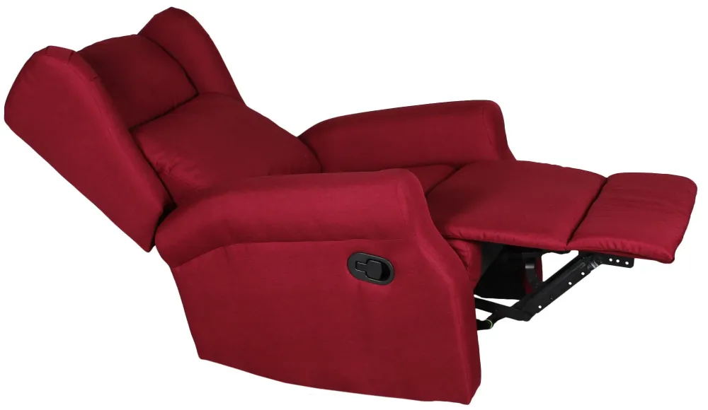 Poltrona Relax Manuale Reclinabile Tessuto Vandi Bordeaux