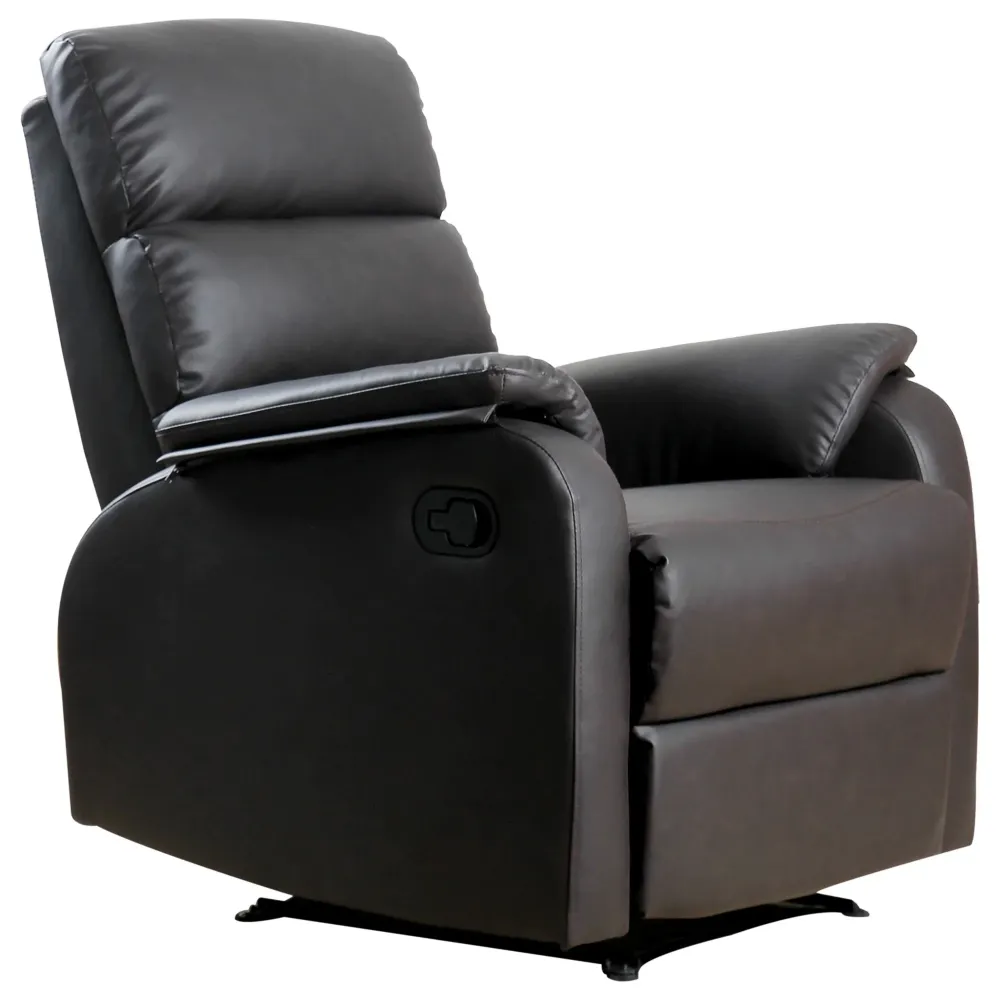 Poltrona relax, poltrona TV, poltrona reclinabile, scrivania angolare, regolabile, marrone, 75x92x99 cm