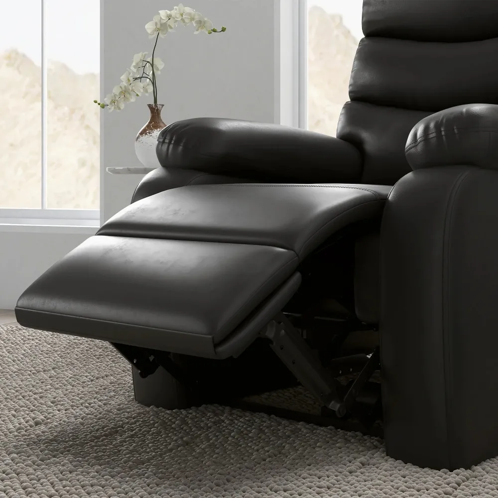 Poltrona relax reclinabile con funzione reclinabile incluso poggiapiedi nero, 78x90x105 cm