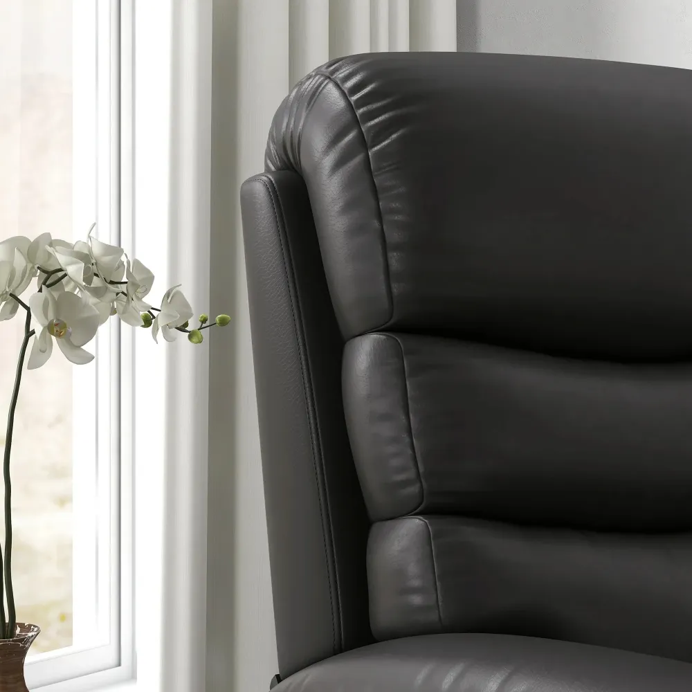 Poltrona relax reclinabile con funzione reclinabile incluso poggiapiedi nero, 78x90x105 cm