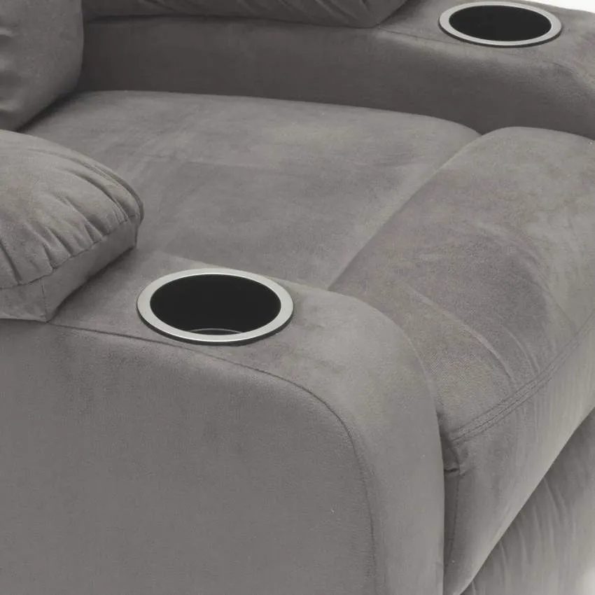 Poltrona Relax Reclinabile Manuale 100x76x94 cmin Microfibra Grigio