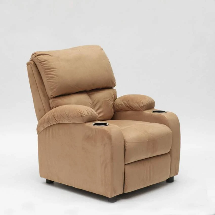 Poltrona Relax Reclinabile Manuale 100x76x94 cmin Microfibra Beige