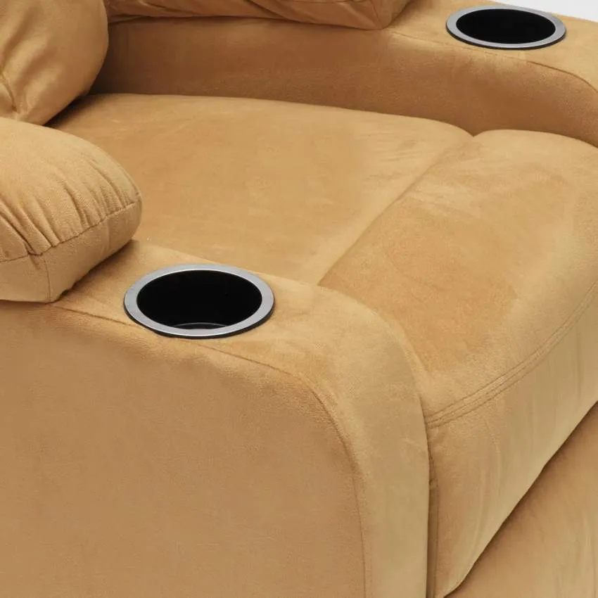 Poltrona Relax Reclinabile Manuale 100x76x94 cmin Microfibra Beige