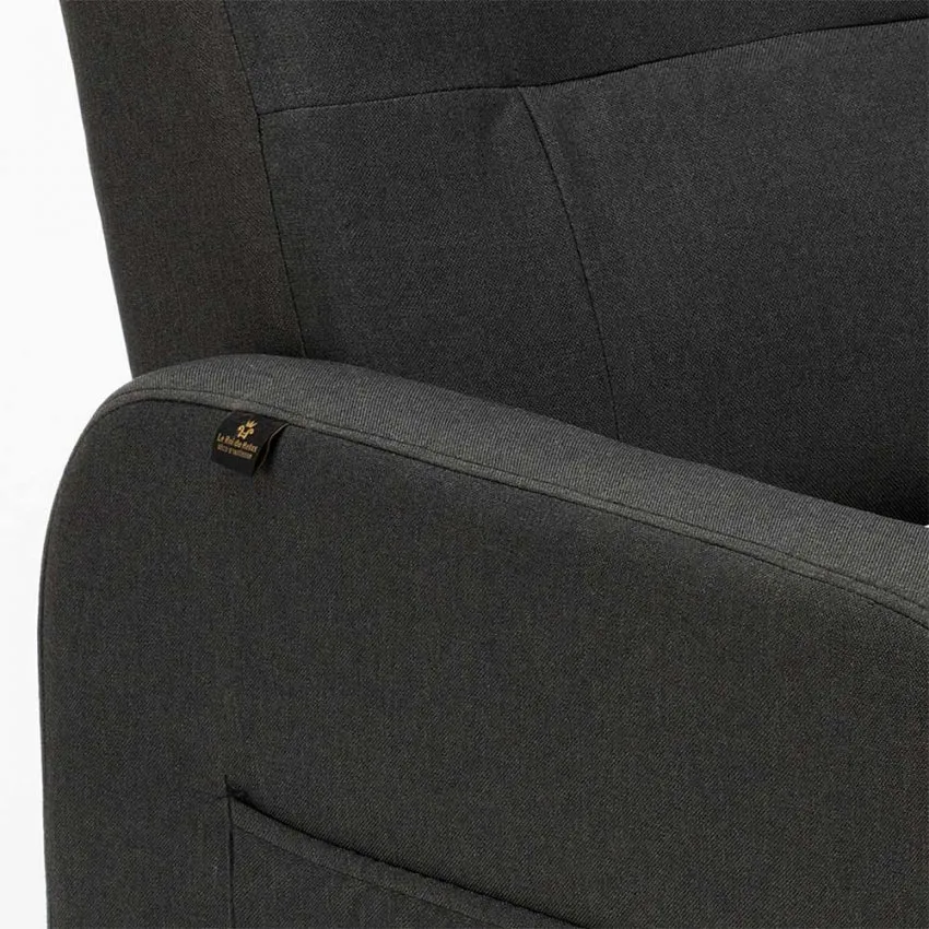 Poltrona Relax Reclinabile Manuale 62x71x100 cm Tessuto Nero