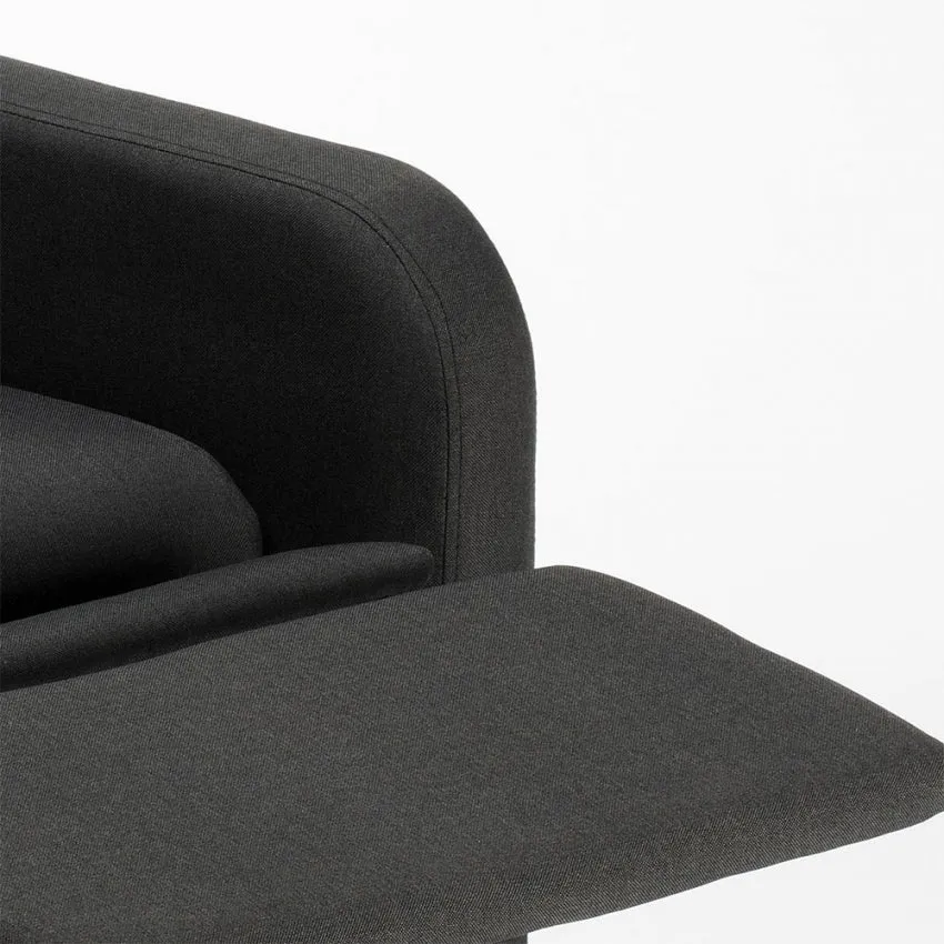 Poltrona Relax Reclinabile Manuale 62x71x100 cm Tessuto Nero