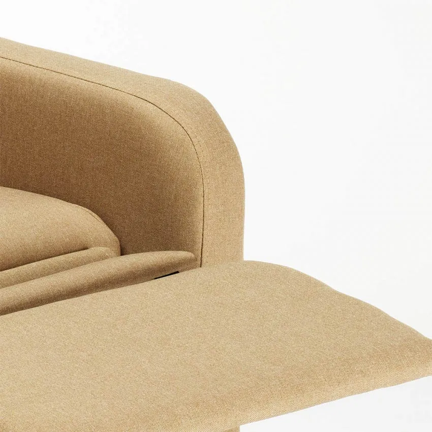 Poltrona Relax Reclinabile Manuale 62x71x100 cm Tessuto Beige