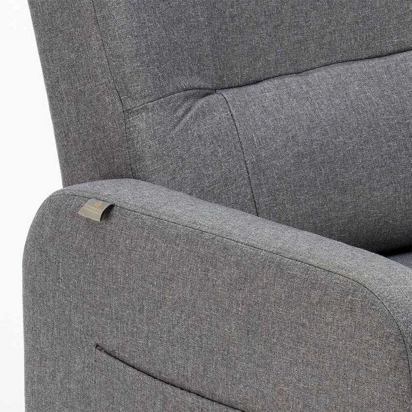 Poltrona Relax Reclinabile Manuale 62x71x100 cm Tessuto Grigio Scuro