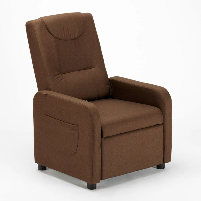 Poltrona Relax Reclinabile Manuale 62x71x100 cm Tessuto Marrone