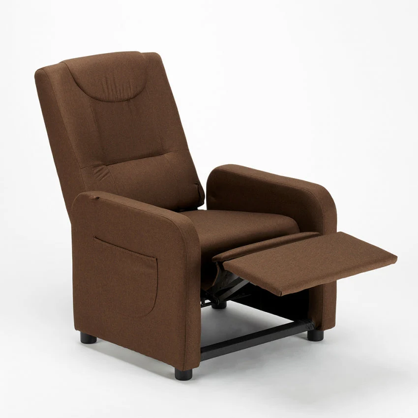 Poltrona Relax Reclinabile Manuale 62x71x100 cm Tessuto Marrone