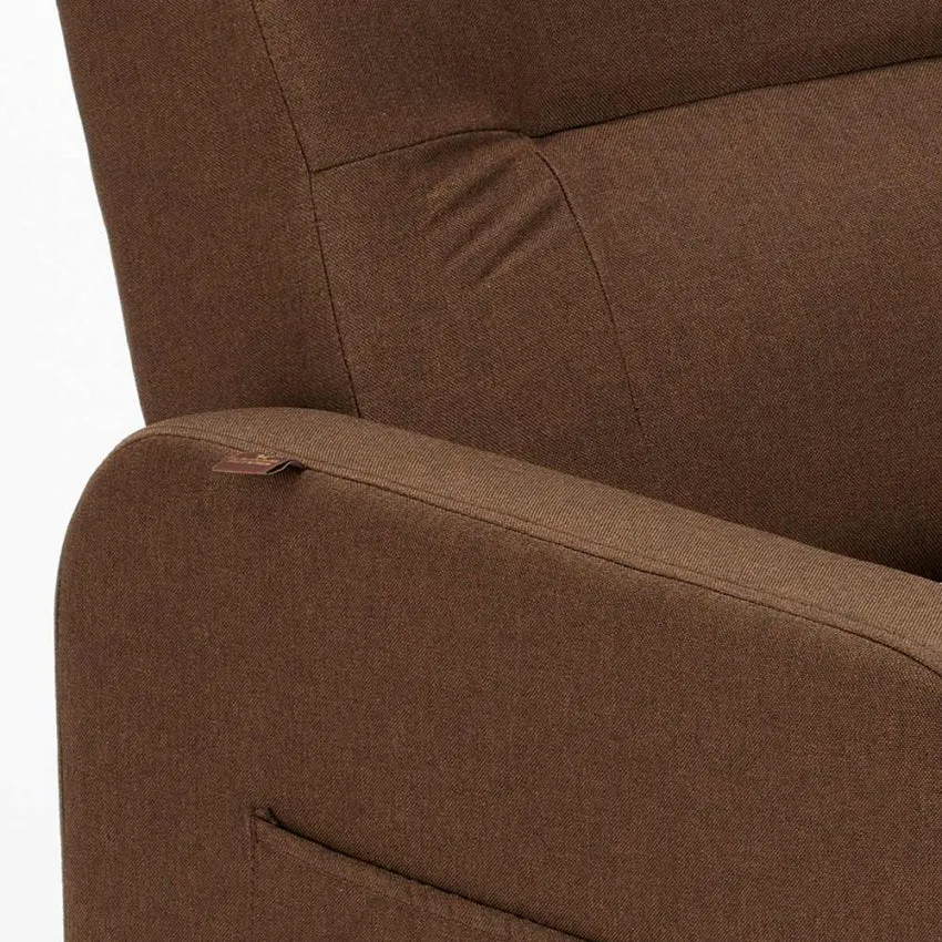 Poltrona Relax Reclinabile Manuale 62x71x100 cm Tessuto Marrone