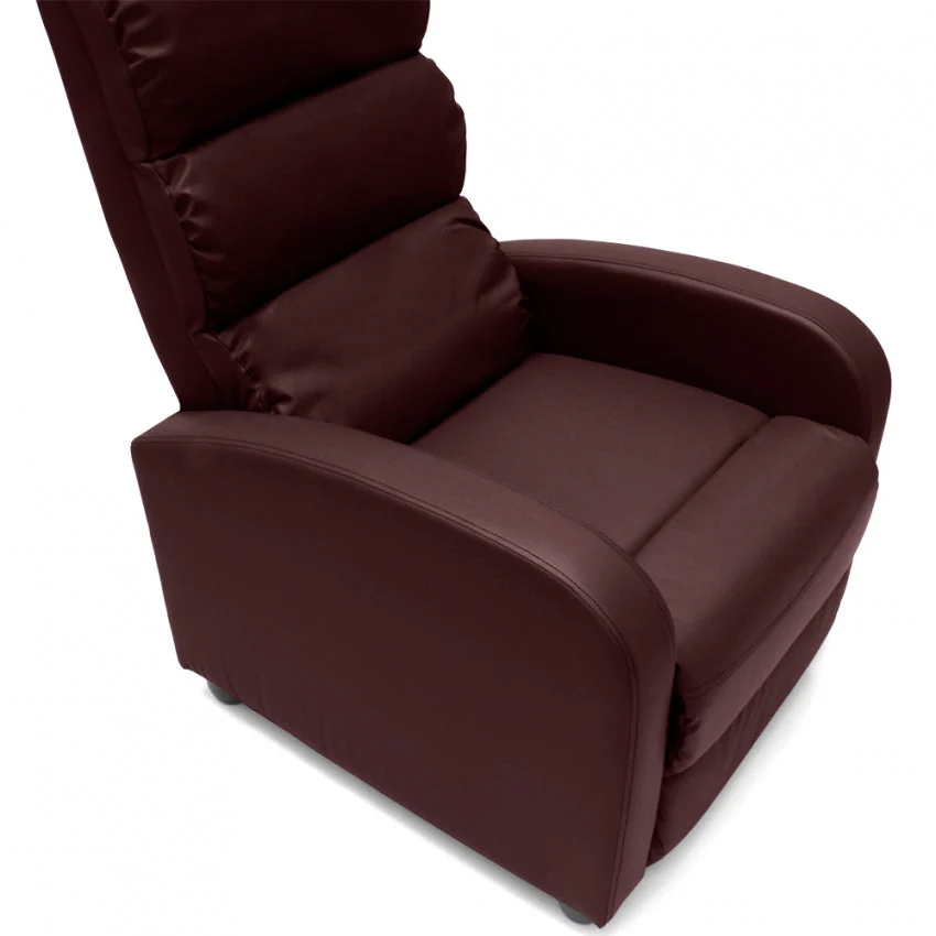 Poltrona Relax Reclinabile Manuale 69x91x102 cm Similpelle Bordeaux