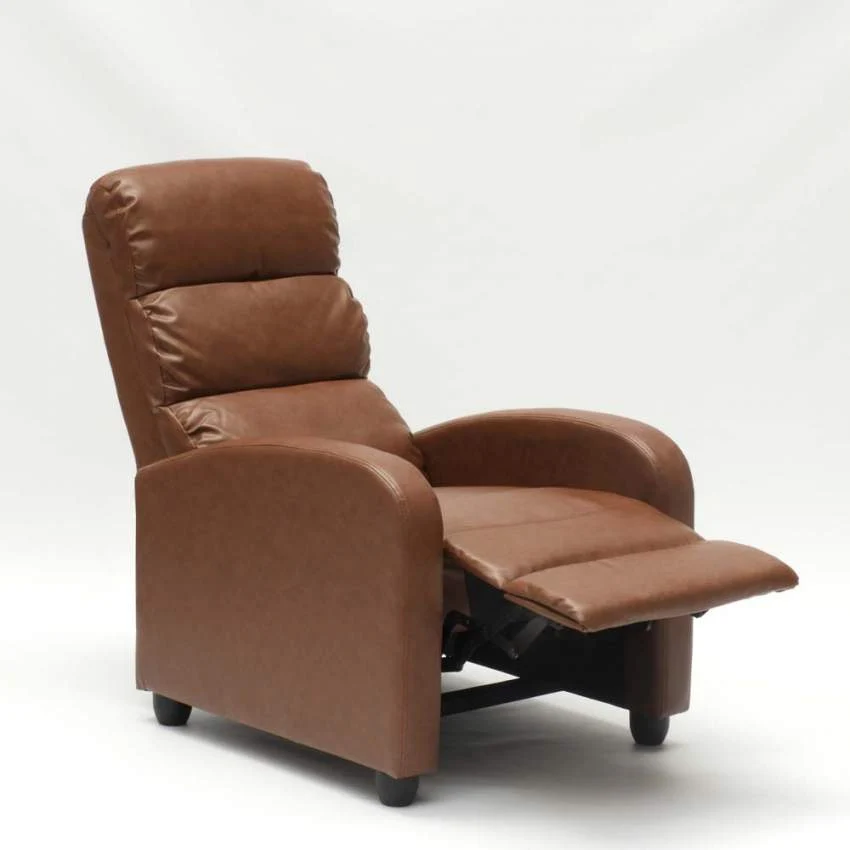 Poltrona Relax Reclinabile Manuale 69x91x102 cm Similpelle Marrone