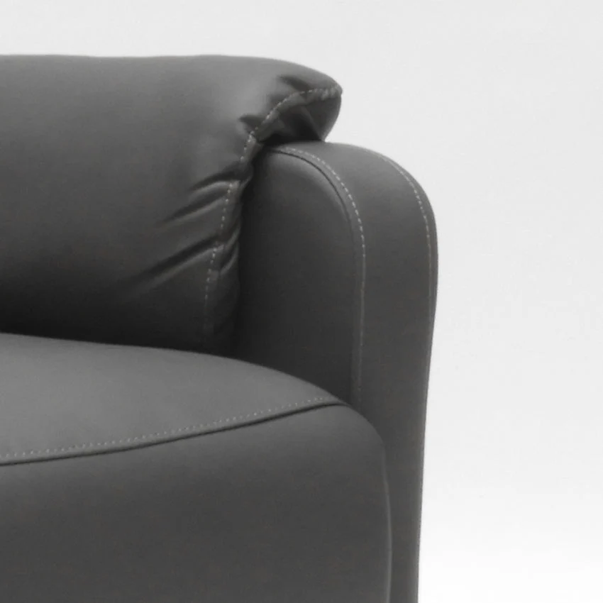 Poltrona Relax Reclinabile Manuale 75x95x103 cm Similpelle Grigio
