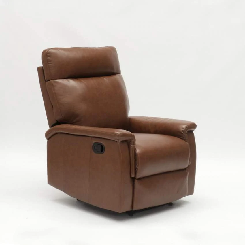 Poltrona Relax Reclinabile Manuale 80x94x102 cm Similpelle Marrone