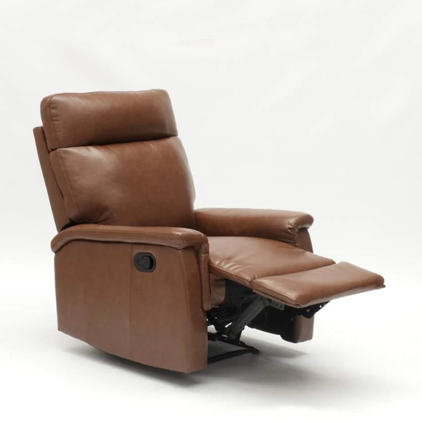 Poltrona Relax Reclinabile Manuale 80x94x102 cm Similpelle Marrone