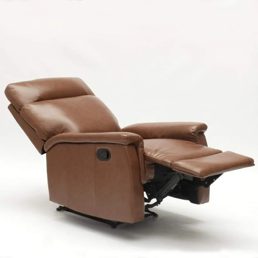Poltrona Relax Reclinabile Manuale 80x94x102 cm Similpelle Marrone