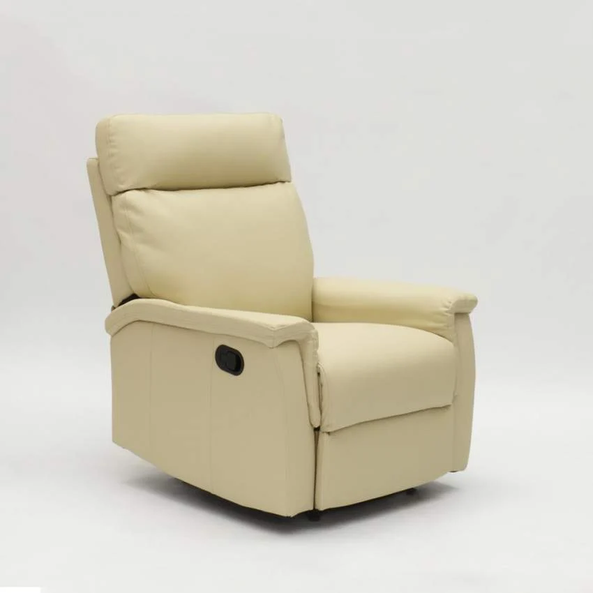 Poltrona Relax Reclinabile Manuale 80x94x102 cm Similpelle Beige