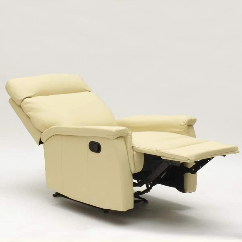 Poltrona Relax Reclinabile Manuale 80x94x102 cm Similpelle Beige