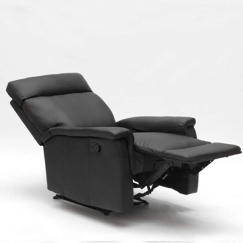 Poltrona Relax Reclinabile Manuale 80x94x102 cm Similpelle Nero