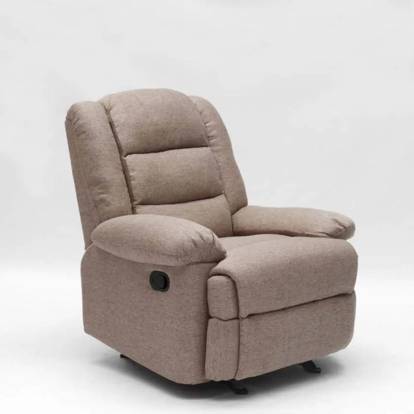 Poltrona Relax Reclinabile Manuale 89x100x100 cm Tessuto Beige