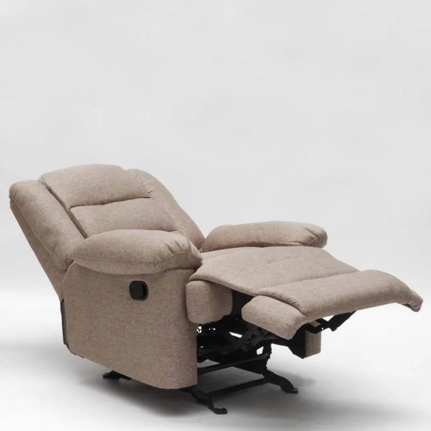 Poltrona Relax Reclinabile Manuale 89x100x100 cm Tessuto Beige