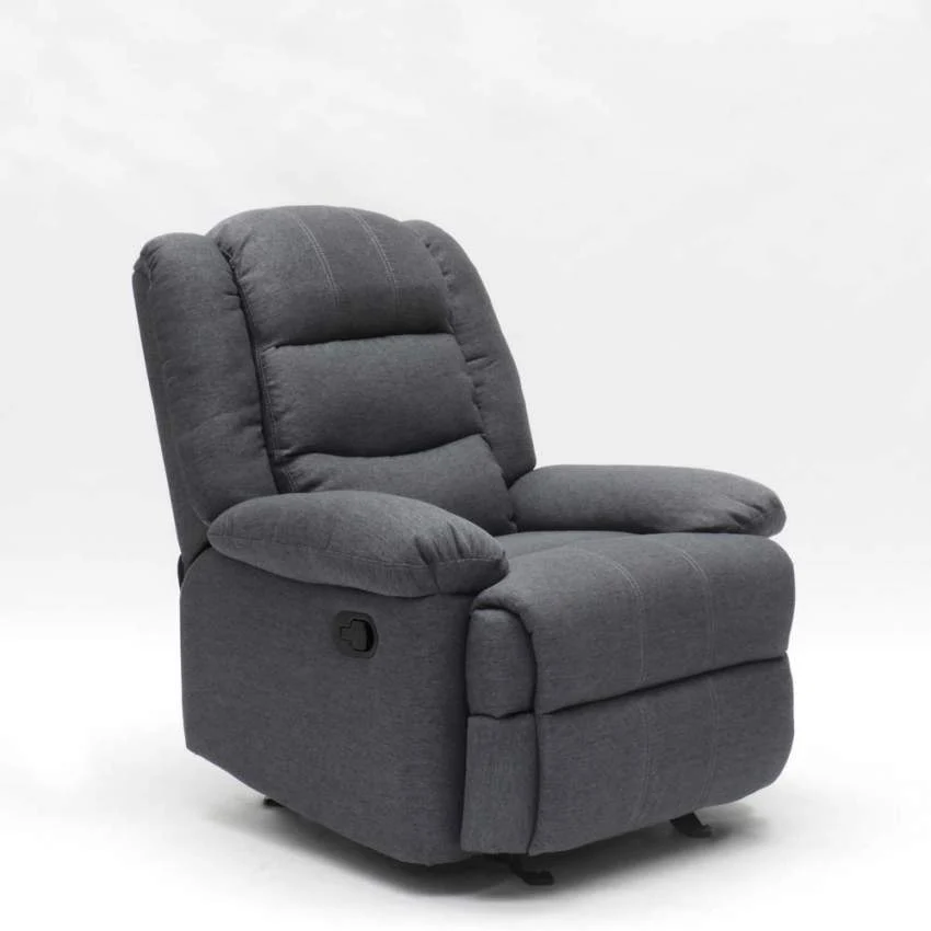 Poltrona Relax Reclinabile Manuale 89x100x100 cm Tessuto Grigio