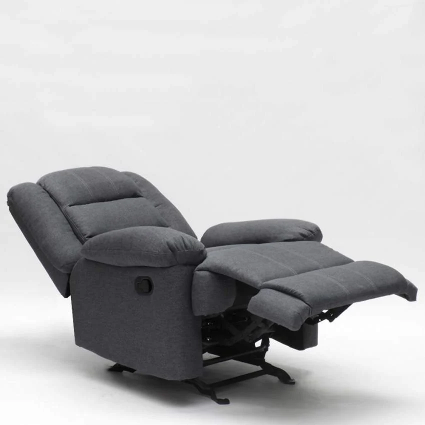 Poltrona Relax Reclinabile Manuale 89x100x100 cm Tessuto Grigio