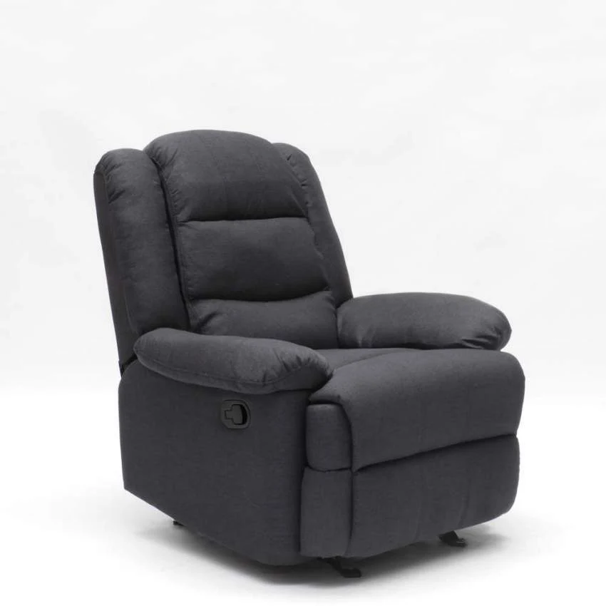 Poltrona Relax Reclinabile Manuale 89x100x100 cm Tessuto Nero