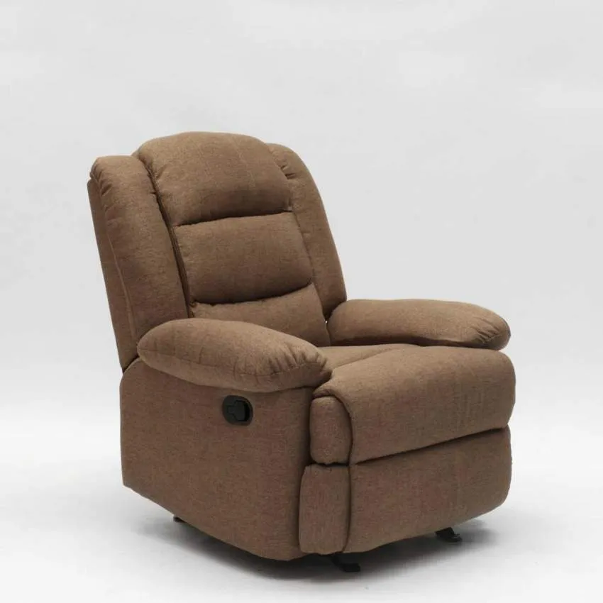 Poltrona Relax Reclinabile Manuale 89x100x100 cm Tessuto Marrone