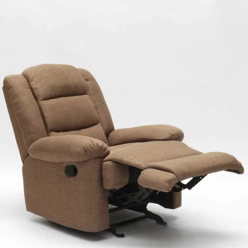 Poltrona Relax Reclinabile Manuale 89x100x100 cm Tessuto Marrone