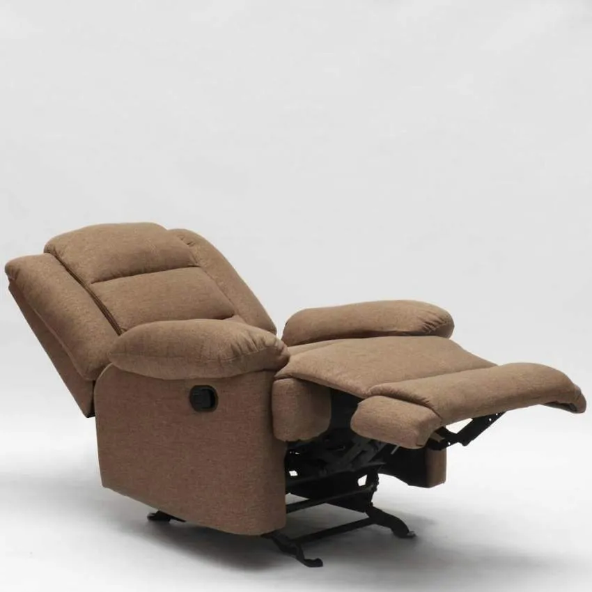 Poltrona Relax Reclinabile Manuale 89x100x100 cm Tessuto Marrone