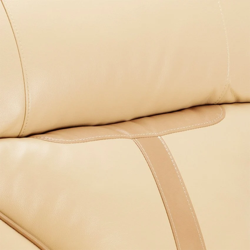 Poltrona Relax Reclinabile Manuale 90x74x130 cm Similpelle Beige