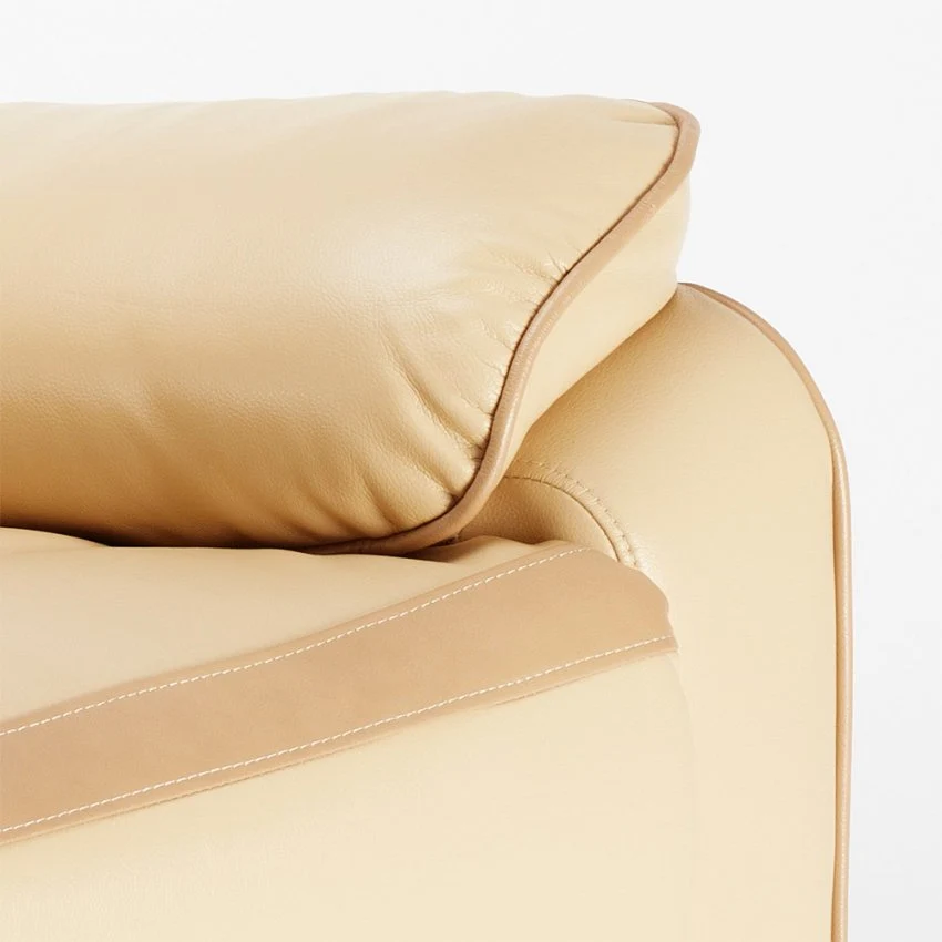 Poltrona Relax Reclinabile Manuale 90x74x130 cm Similpelle Beige
