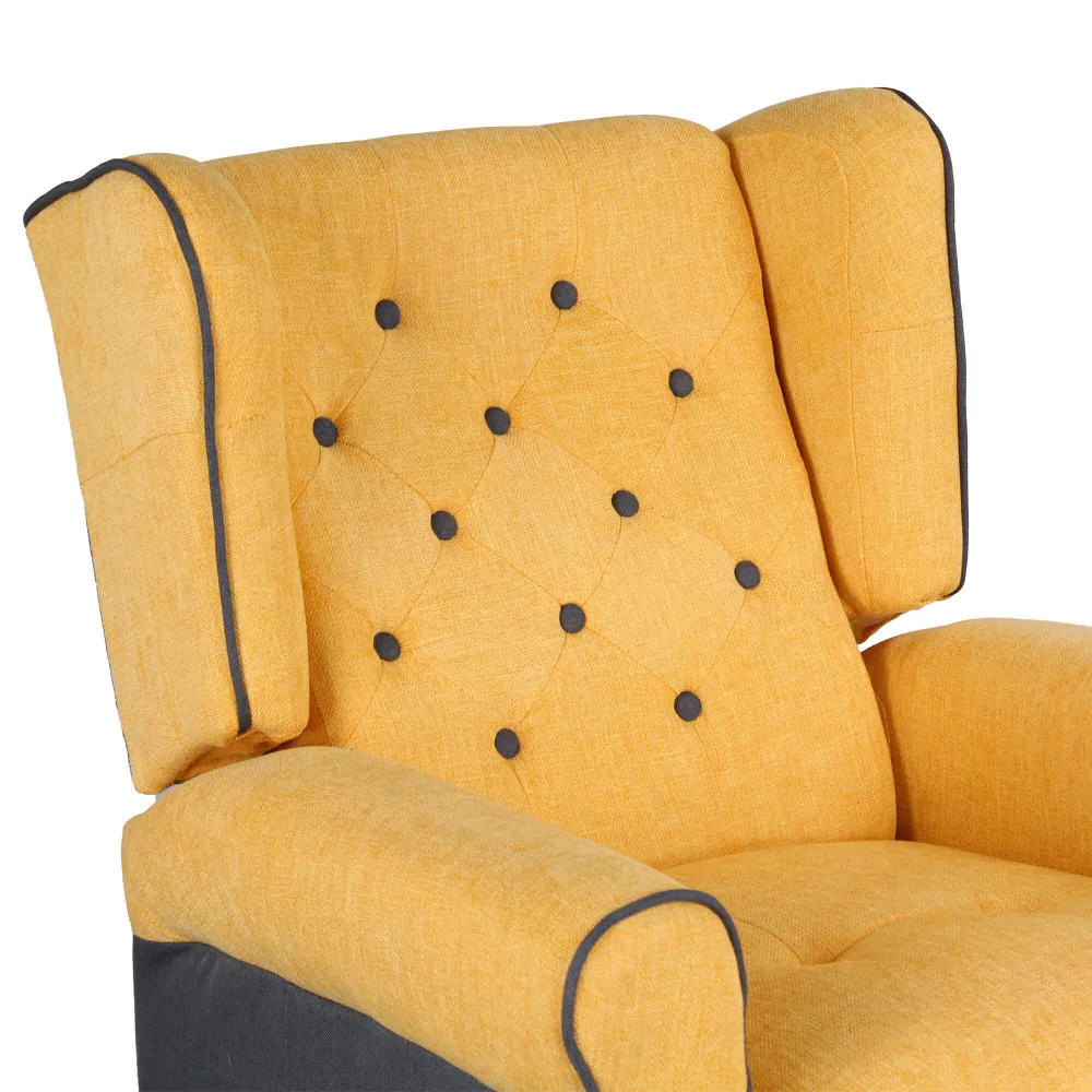 Poltrona Relax Reclinabile Tessuto Ocra