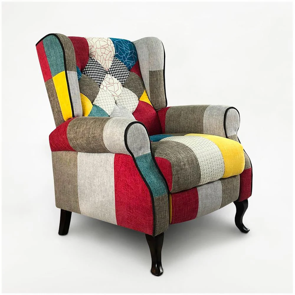 Poltrona Relax Reclinabile Tessuto Patchwork