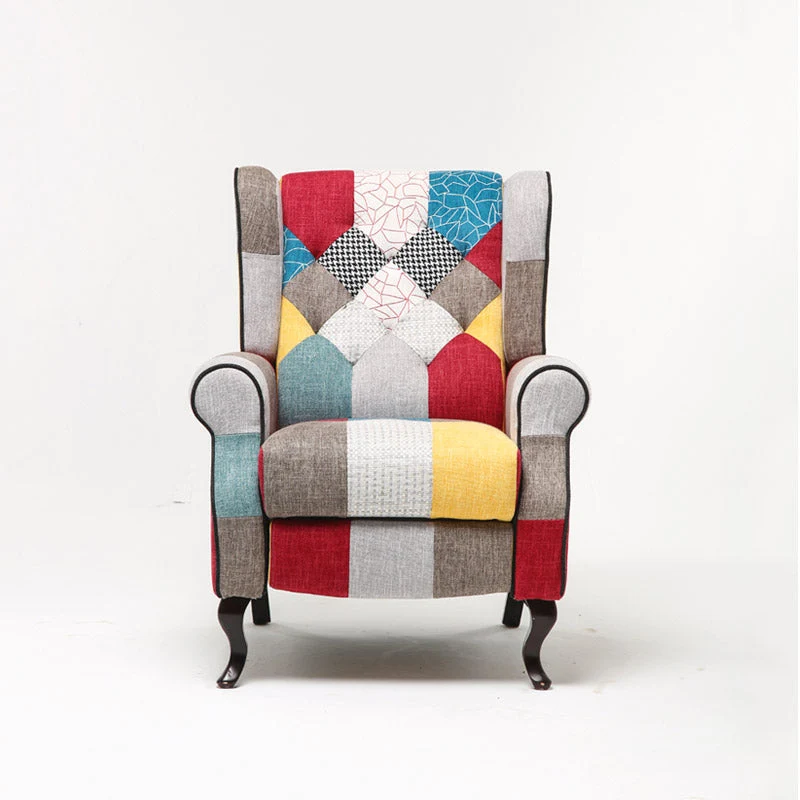 Poltrona Relax Reclinabile Tessuto Patchwork