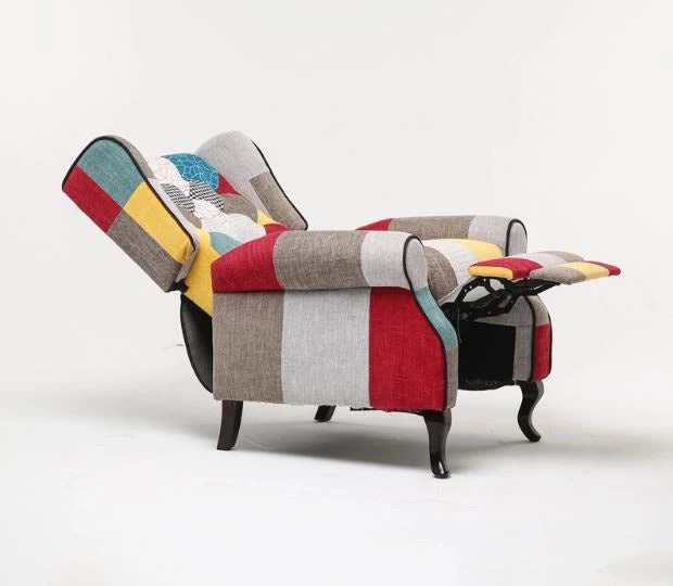 Poltrona Relax Reclinabile Tessuto Patchwork