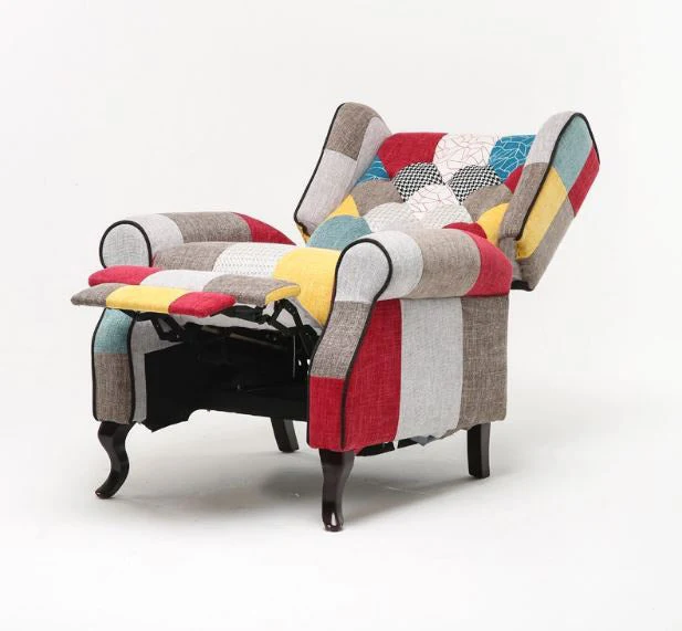 Poltrona Relax Reclinabile Tessuto Patchwork