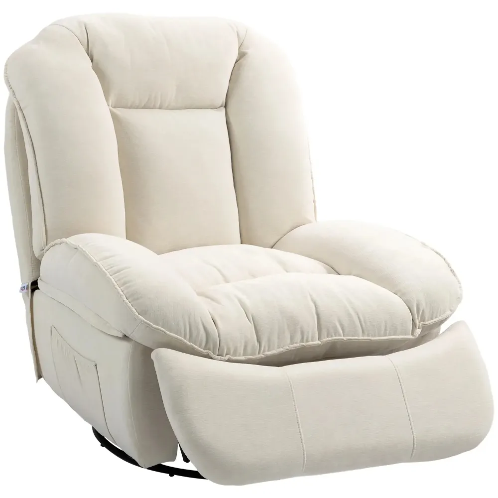 Poltrona relax regolabile bianco crema, 104x100x102cm