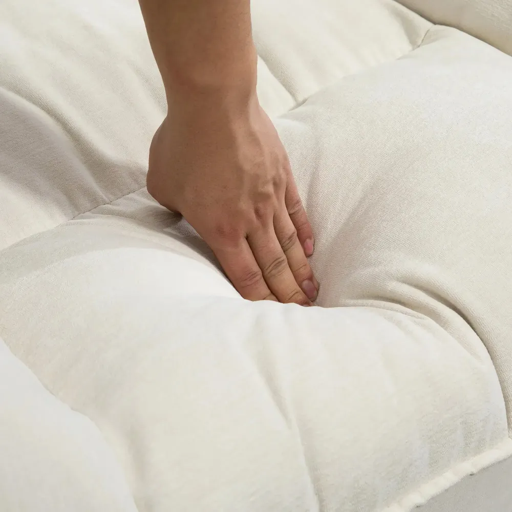 Poltrona relax regolabile bianco crema, 104x100x102cm
