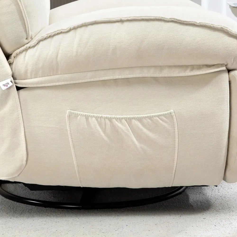Poltrona relax regolabile bianco crema, 104x100x102cm