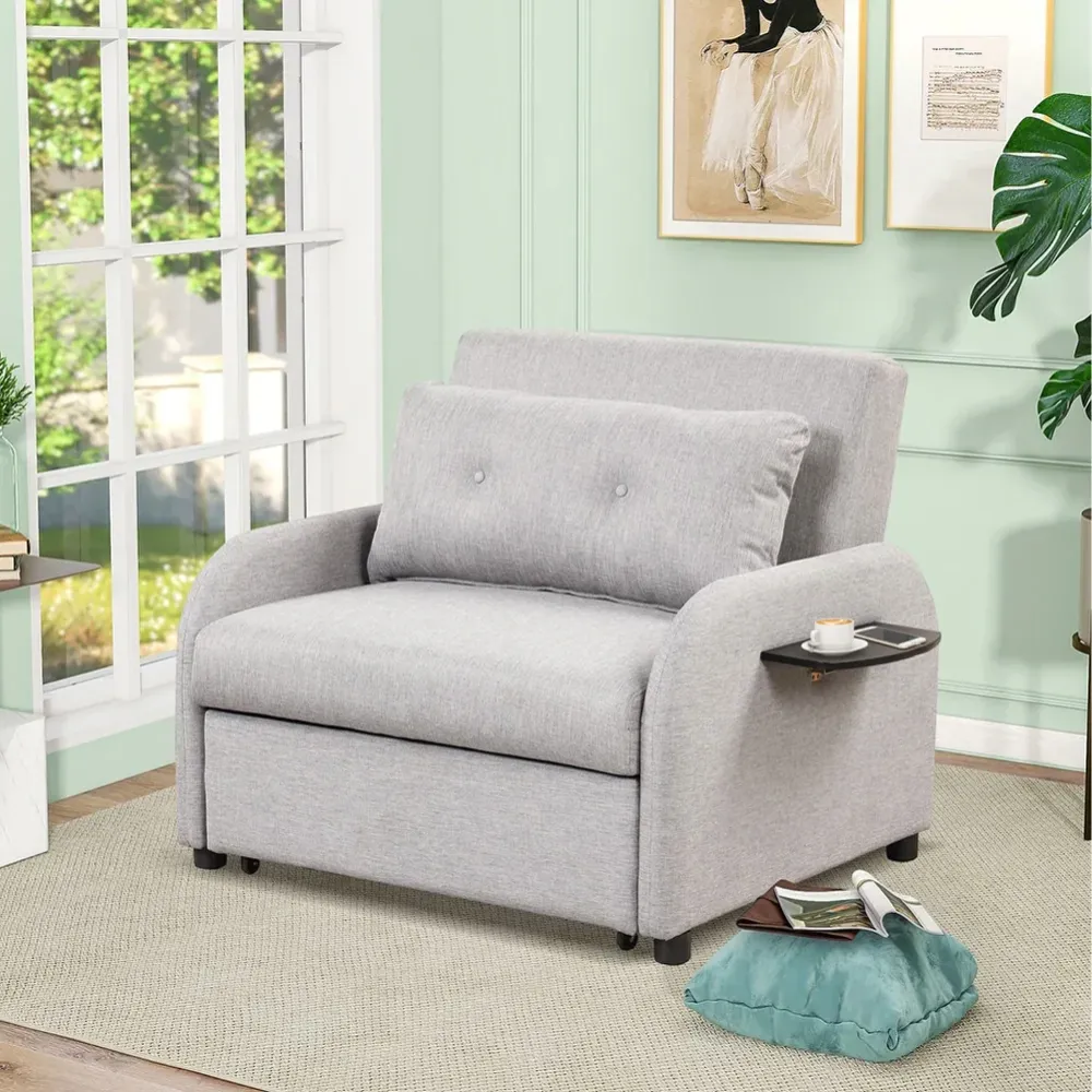 Poltrona Relax Trasformabile Divano Letto e Schienale Reclinabile Piano Apribile