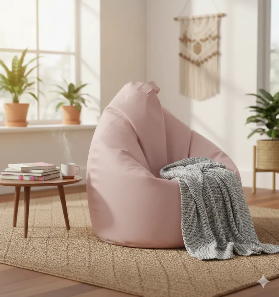 Poltrona Sacco Pouf Similpelle Rosa