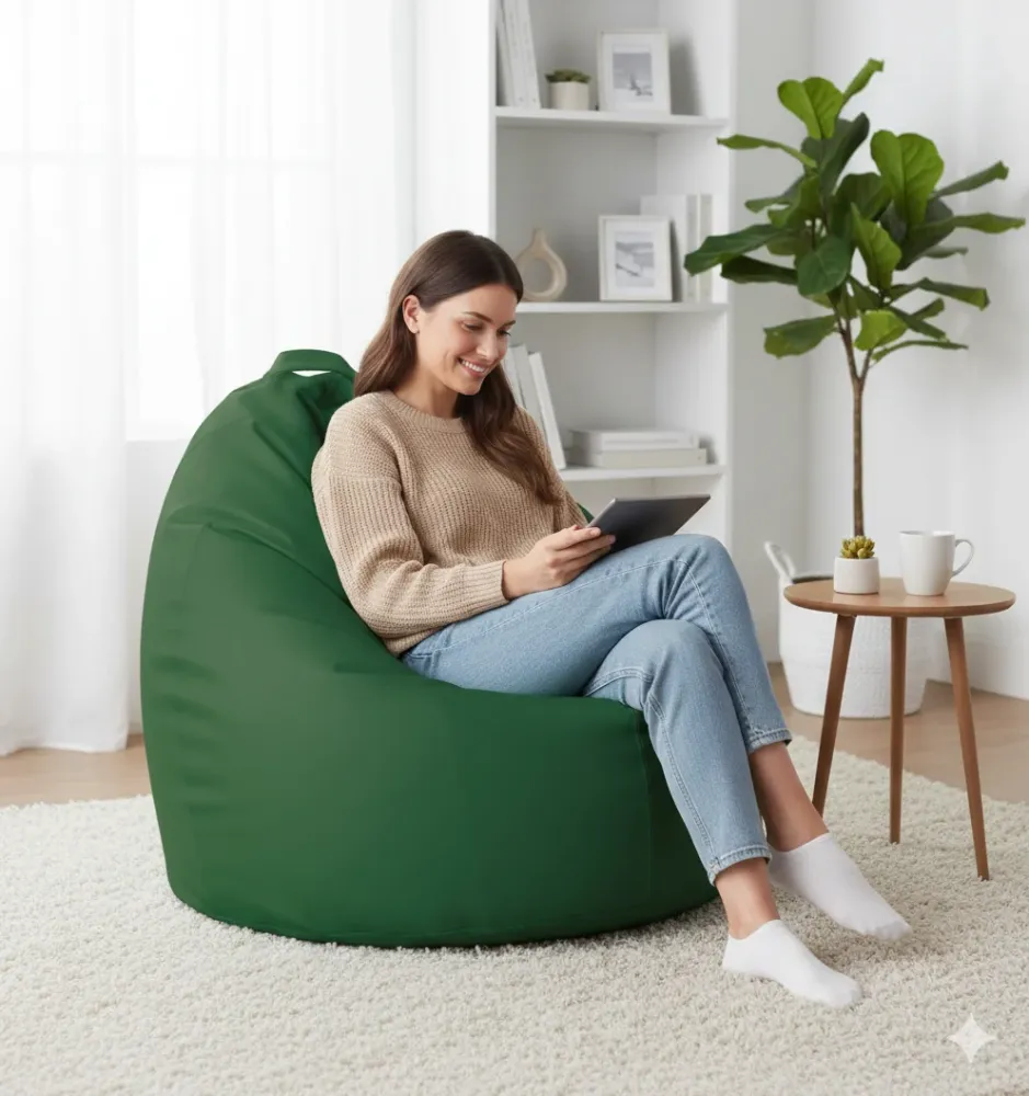 Poltrona Sacco Pouf Similpelle Verde