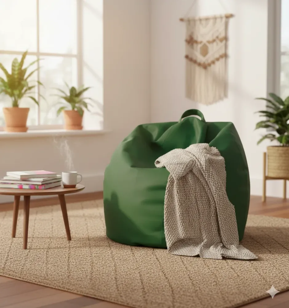 Poltrona Sacco Pouf Similpelle Verde