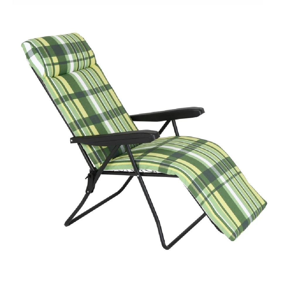 Poltrona Sdraio Verde Cuscino Anatomico Poggiapiedi 6 posizioni Design Moderno